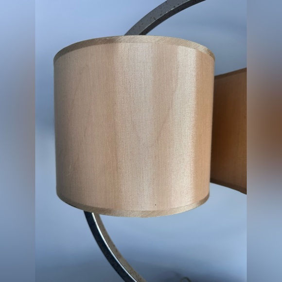 Rare Vintage Modernist Brass Double Shade Circular Table Lamp Sonneman Style MCM - Picture 4 of 11